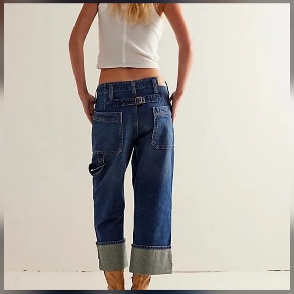 NEW Free People Major Leagues Mid Rise Cuffed Jeans - Picture 2 of 15